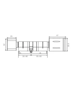 WAFERLOCK - CYLINDRE BOUTON ELECTRONIQUE STANDALONE 70MM (40/30) - MOD 2