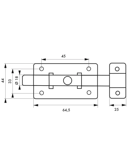 SERRUPRO - Targette en inox - 65 mm