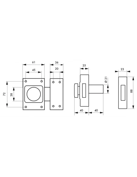 SERRUPRO - Verrou de porte d’entrée ou de porte intérieure en laiton