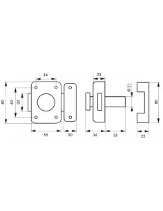 SERRUPRO - Verrou trident à cylindre pour porte intérieure - 35 mm 2