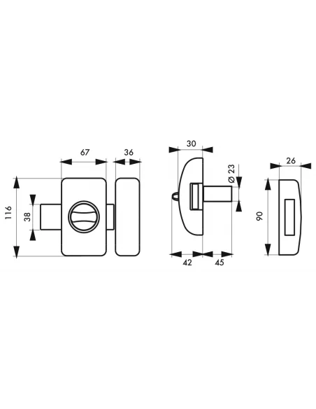 SERRUPRO - Verrou pour porte d’entrée universel de couleur blanche