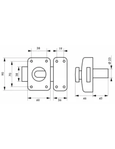 SERRUPRO - Verrou pour porte d’entrée à cylindre - 45 mm 2