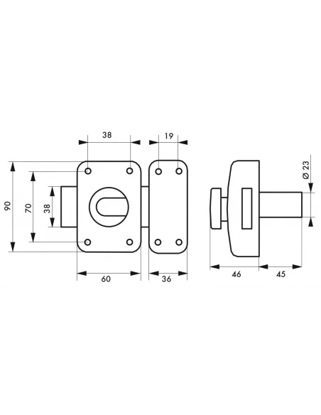 SERRUPRO - Verrou pour porte d’entrée à cylindre - 45 mm