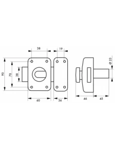 SERRUPRO - Verrou de porte d’entrée à bouton et cylindre - 45 mm 2