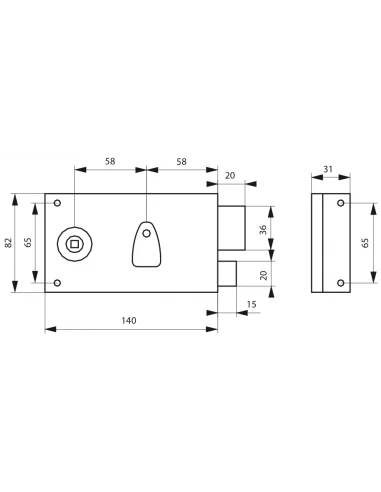 SERRUPRO - Serrure en applique pour porte d'entrée à 4 gorges et fouillot - 140 x 82 mm, droite SERRUPRO - Serrure en applique pour porte d'entrée à 4 gorges et fouillot - 140 x 82 mm, droite