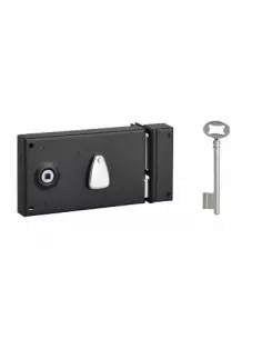 SERRUPRO - Serrure en applique pour porte intérieure à pêne dormant et demi-tour - 140 x 82 mm, droite