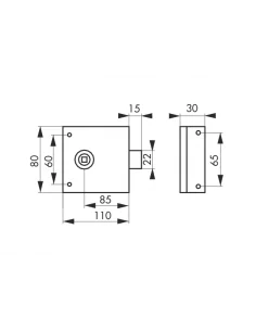 SERRUPRO - SERRURE bec de cane 110 x 80 mm 2