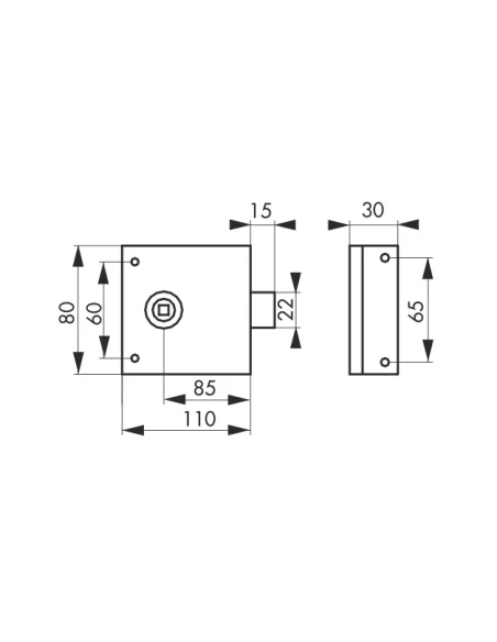 SERRUPRO - SERRURE bec de cane 110 x 80 mm