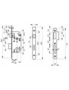 SERRUPRO - Boitier de serrure encastrable pour porte d'entrée à têtière noire - NF 2