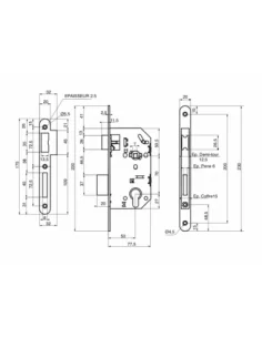 SERRUPRO - Boitier de serrure encastrable pour porte d'entrée à têtière noire - NF 2