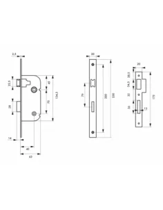 SERRUPRO - Serrure encastrable pour porte intérieure à condamnation - V/BR 2