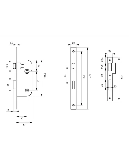 SERRUPRO - Serrure encastrable pour porte intérieure à condamnation - V/BR