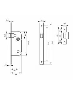 SERRUPRO - Serrure encastrable pour porte intérieure à bec-de-cane réversible - V/BR 2