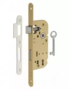 SERRUPRO - Serrure encastrable pour porte intérieure à pêne dormant ½ tour - V/BR
