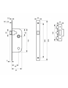 SERRUPRO - Serrure encastrable pour porte intérieure à bec-de-cane réversible - V/BR 2