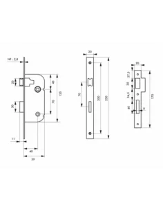 SERRUPRO - Serrure encastrable pour porte intérieure NF - V/BR 2