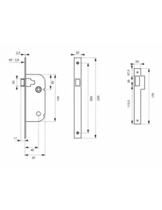 SERRUPRO - Serrure encastrable pour porte intérieure NF - V/BR 2