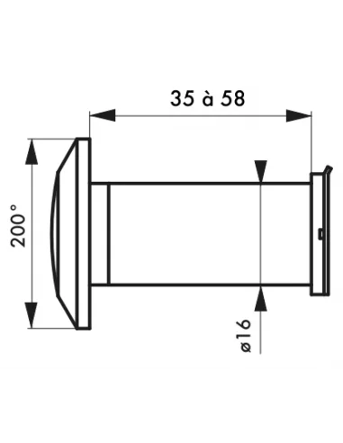 SERRUPRO - Judas de porte optique en laiton chromé - vision à 200° SERRUPRO - Judas de porte optique en laiton chromé - vision à 200°