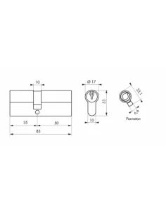 SERRUPRO - Cylindre de serrure - 35 x 50 mm 2