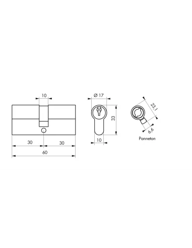 SERRUPRO - Cylindre de serrure - 30 x 30 mm SERRUPRO - Cylindre de serrure - 30 x 30 mm