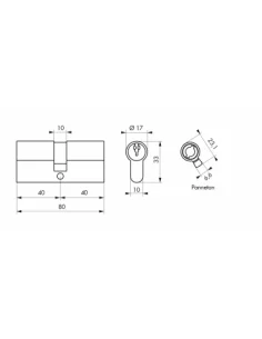 SERRUPRO - Cylindre de serrure - 40 x 40 mm 2