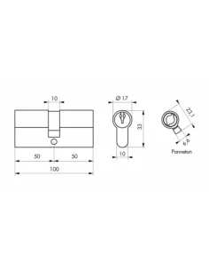 SERRUPRO - Cylindre de serrure - 50x50 mm 2