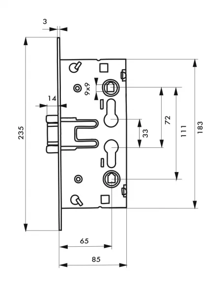 SERRUPRO - Demi-cylindre de serrure - 30 x 10 mm