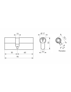 SERRUPRO - Cylindre de serrure - 30x60 mm 2