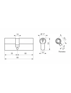 SERRUPRO - Cylindre de serrure - 35x50 mm 2