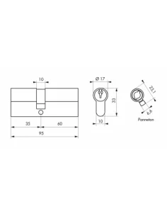 SERRUPRO - Cylindre de serrure - 35x60 mm 2