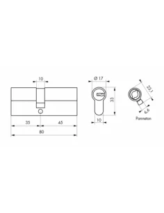SERRUPRO - Cylindre de serrure à bouton haute sécurité - 35 x 45 mm 2