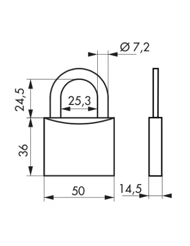 SERRUPRO - CADENAS TYPE 1+ 50 mm 2 clés SERRUPRO - CADENAS TYPE 1+ 50 mm 2 clés