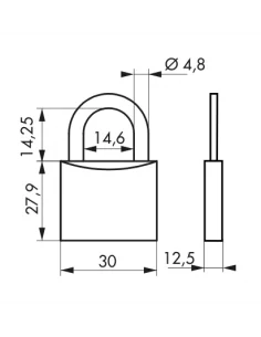 SERRUPRO - CADENAS TYPE 1+ 30 mm 2 clés 2