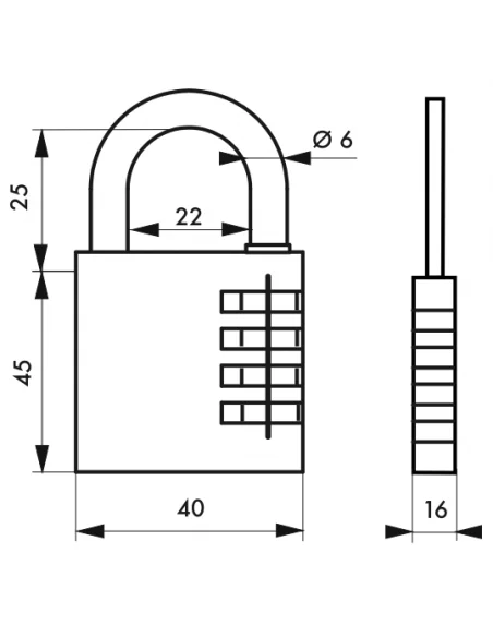 SERRUPRO - Cadenas à code - 40 mm