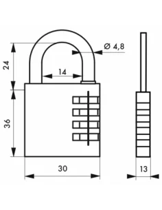 SERRUPRO - Cadenas à code - 30 mm 2