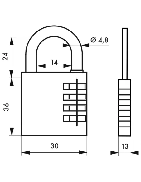 SERRUPRO - Cadenas à code - 30 mm