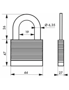 SERRUPRO - Cadenas de chantier à clé très résistant - 2 clés 2