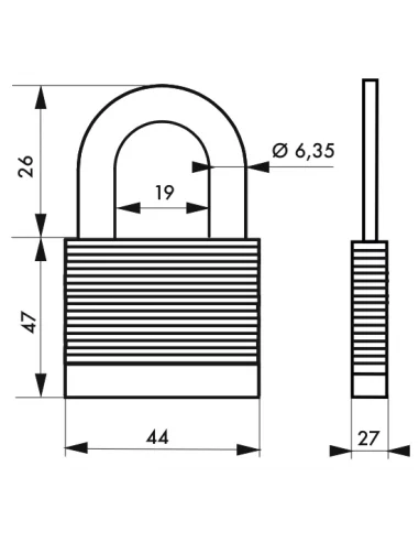 SERRUPRO - Cadenas de chantier à clé très résistant - 2 clés SERRUPRO - Cadenas de chantier à clé très résistant - 2 clés