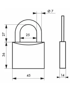 SERRUPRO - Cadenas à clé résistant - 45 mm 2
