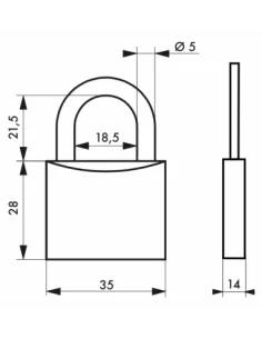 SERRUPRO - Cadenas à clé résistant - 35 mm 2