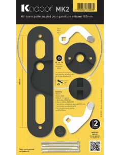 Kadoor - Pack complet MK2 165 Ouvre porte au pied : Kit MK2 165 + Plaques de propreté + Béquille antidérapante 2