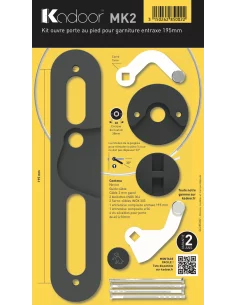 Kadoor - Pack complet MK2 195 Ouvre porte au pied : Kit MK2 195 + Plaques de propreté + Béquille antidérapante 2