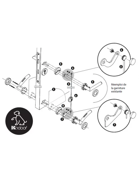 Kadoor - Pack complet MK1 Ouvre porte au pied : Kit MK1 + Plaques de propreté + Béquille antidérapante