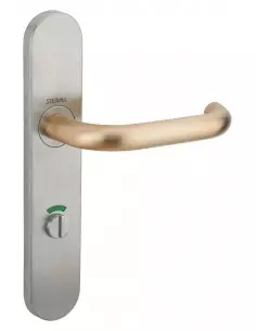 Poignée antibactérienne cuivre sur plaque condamnation - Carré de 6 2