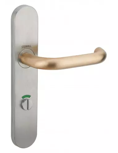 Poignée antibactérienne cuivre sur plaque condamnation - Carré de 6 Poignée antibactérienne cuivre sur plaque condamnation - Carré de 6