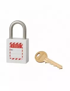 Cadenas de consignation LOTO Lockout Tagout 25 mm anse inox Ø 6 blanc 2