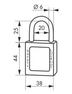 Cadenas de consignation LOTO Lockout Tagout 25 mm anse inox Ø 6 bleu 2