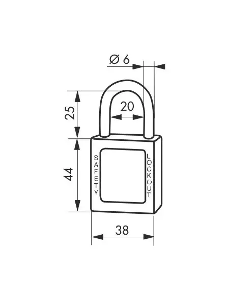 Cadenas de consignation LOTO Lockout Tagout 25 mm anse inox Ø 6 bleu