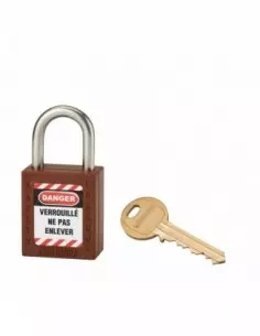 Cadenas de consignation LOTO Lockout Tagout 25 mm anse inox Ø 6 marron