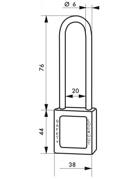 Cadenas de consignation LOTO Lockout Tagout 38 mm anse haute inox Ø 6 noir